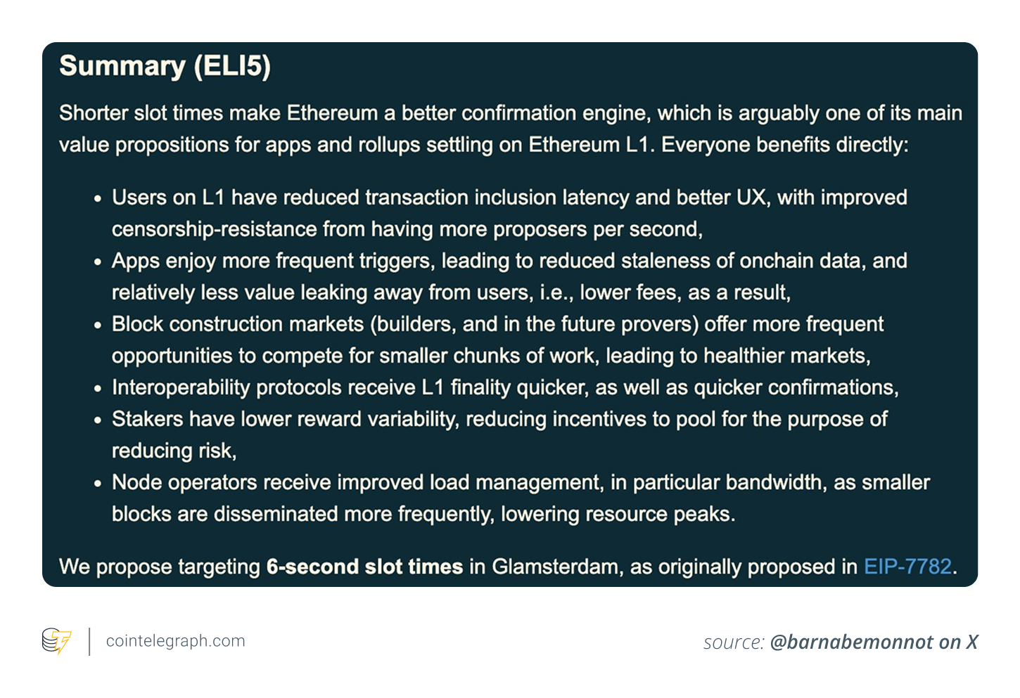 Shortening the Ethereum L1 slot time from 12 to 6 seconds has benefits across the stack