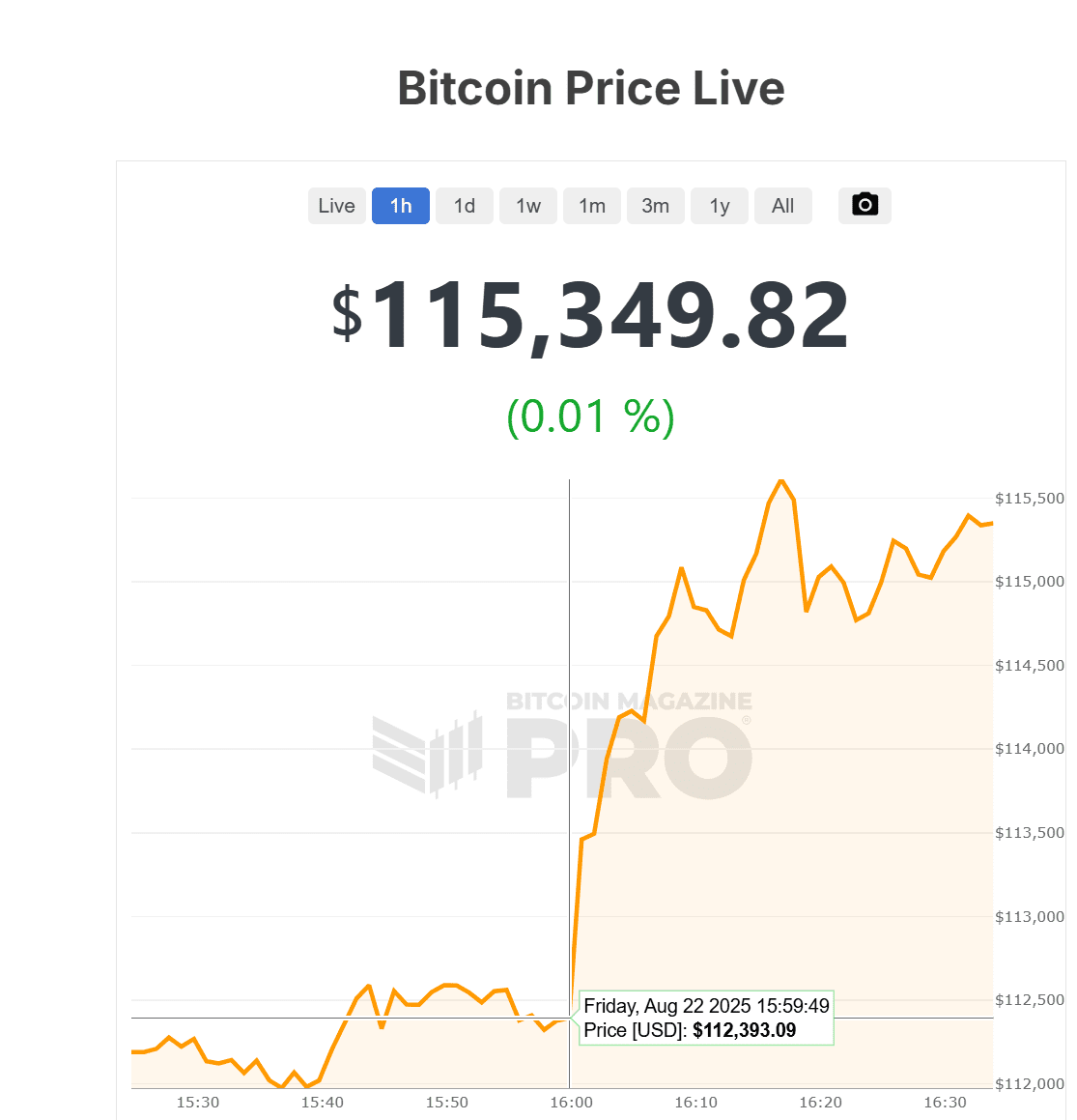 bitcoin price, Bitcoin Magazine Pro chart