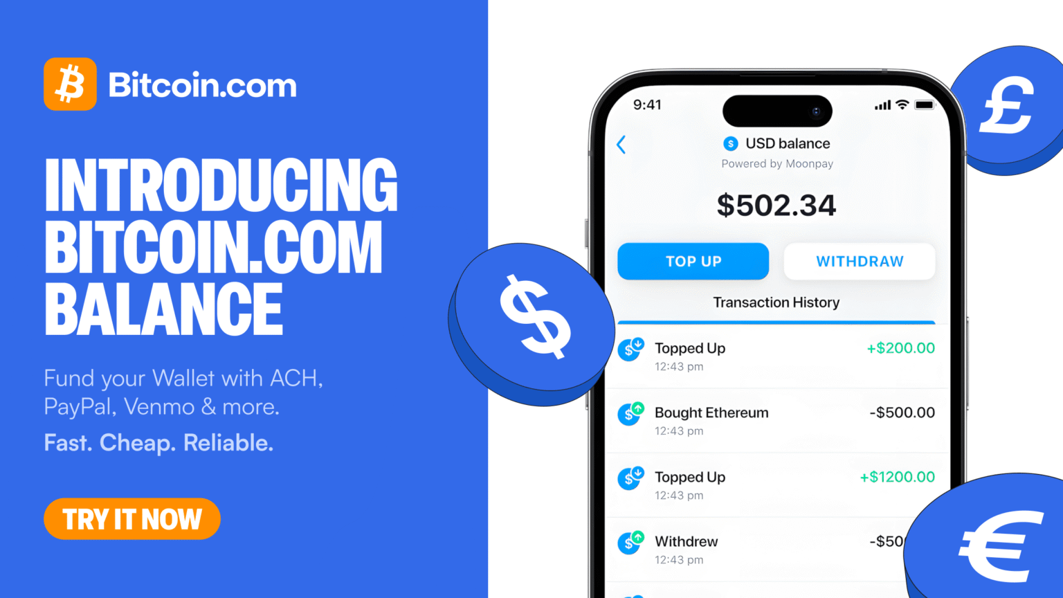 Bitcoin.com Launches Embedded Balance Solution for Instant, Low-Fee Trading