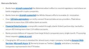 Banking groups state what they believe are the facts
