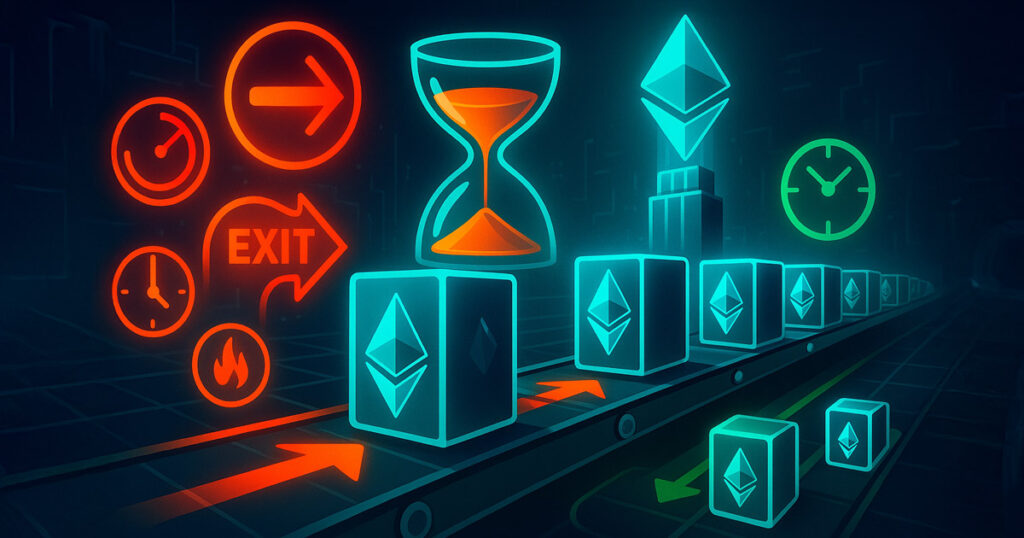 Ethereum staking exit wait balloons to 43 days