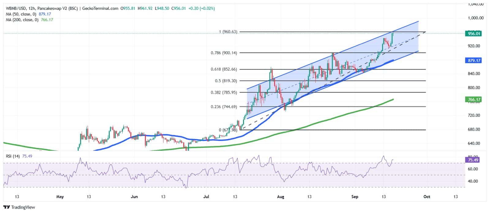 BNB/USD Chart Analysis Source: GeckoTerminal