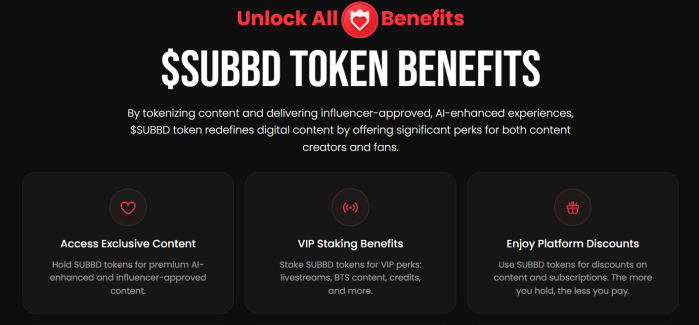 SUBBD token benefits
