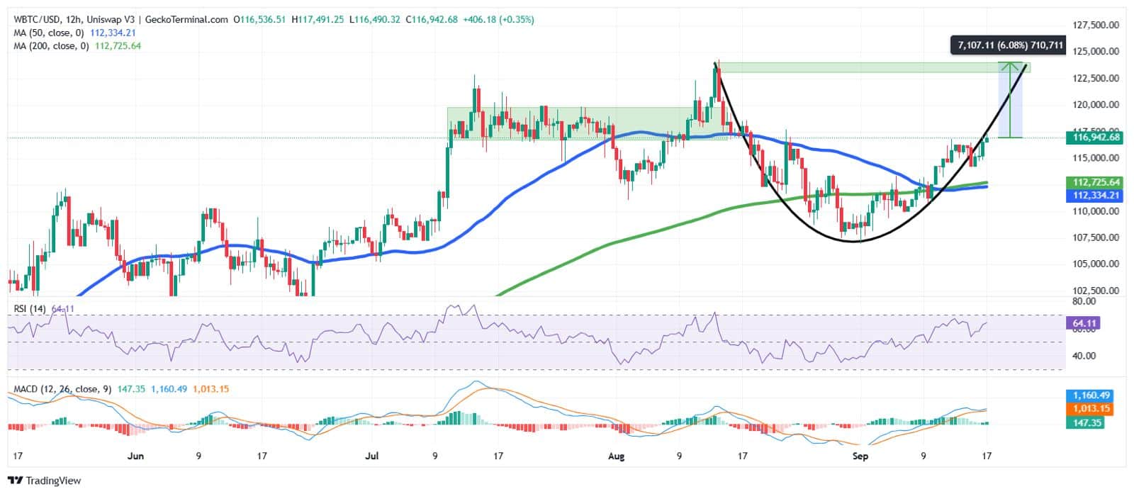 Bitcoin Price Chart Analysis Source: GeckoTerminal