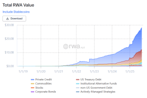 Total value of digital RWAs