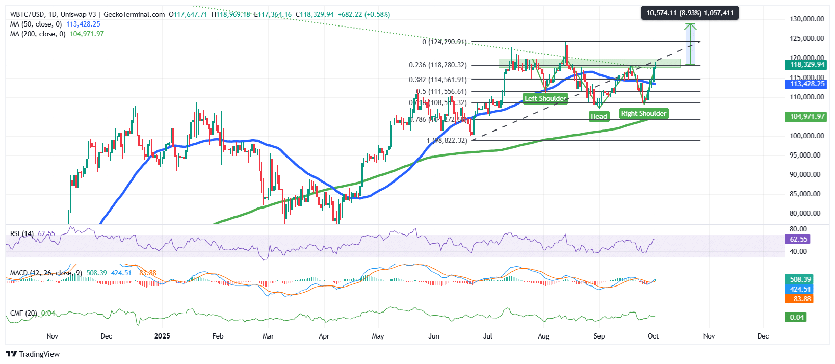 Bitcoin Price Chart Analysis Source: GeckoTerminal